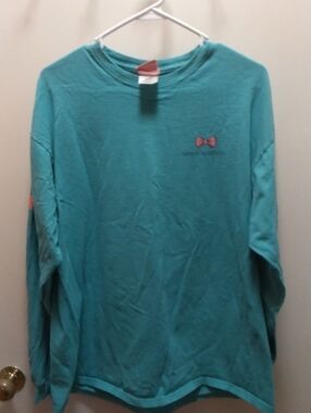 Simply Southern Teal Long Sleeve Tee with Pink Bow Accent